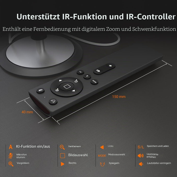 j5create 360 AI-Powered Meeting Webcam mit Freisprecheinrichtung, Smart-Tracking, Auto-Framing, 1080