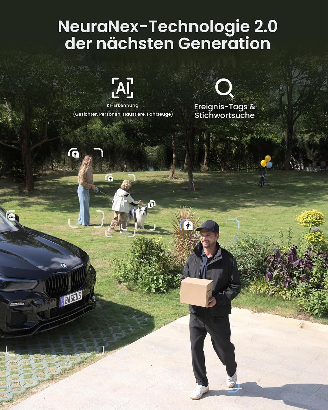Baseus Security X1 Pro Überwachungskamera Aussen Solar WLAN, Kamera Überwachung Kabellos Dual-Kamera