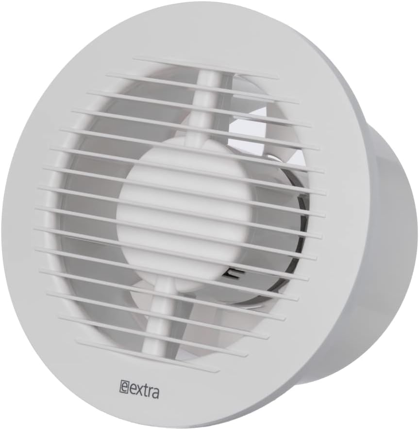 EUROPLAST Ø 125mm Bad-Lüfter - Fan zur Belüftung in Bad und WC gegen Feuchtigkeit - Leise Ventilator