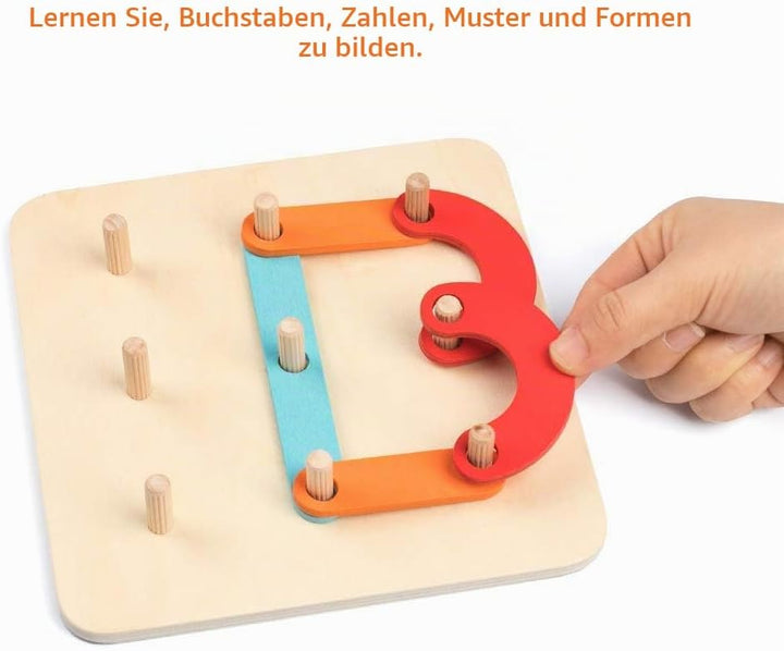 Coogam Montessori Buchstaben Spiel Holz Zahlen Alphabet Bauaktivität Set Vorschule Pädagogisches Spi