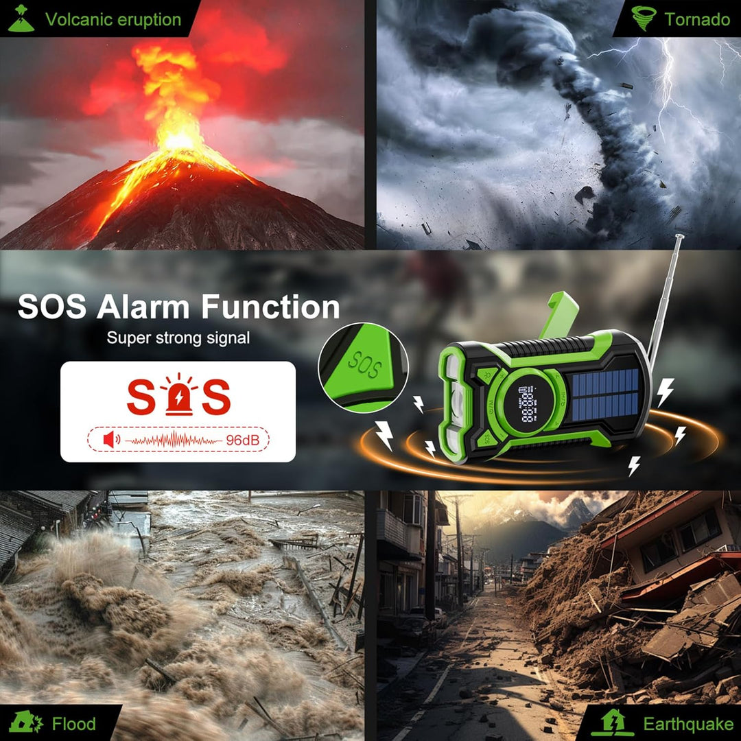 Solar Kurbel Notfall Radio mit Handkurbel, Gemmac 5000mAh Batterie Kurbelradio mit Bluetooth-Lautspr