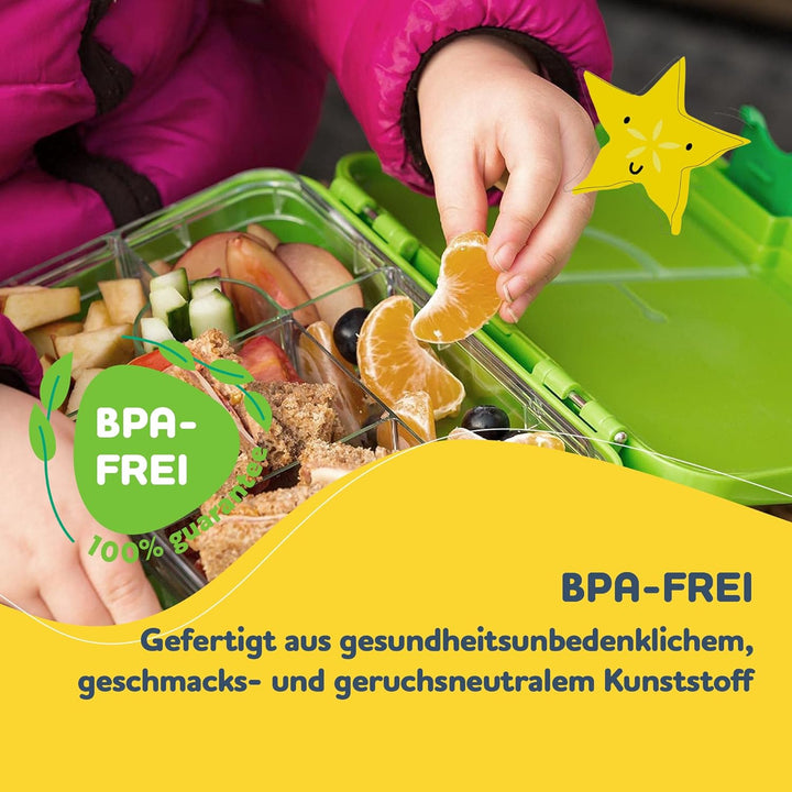 schmatzfatz Lunchbox für Kinder, Lunchbox, Bento-Box, bunt, Brotdose für Kinder, BPA-frei, wasserdic