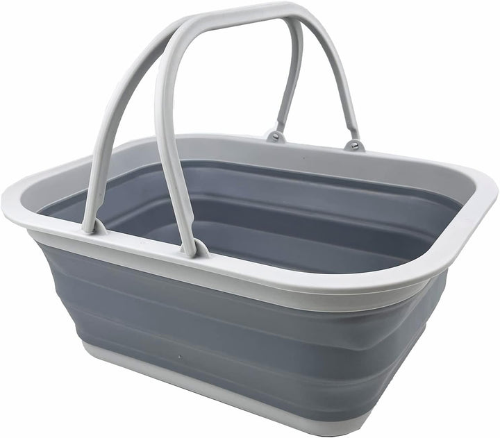 SAMMART 15L Zusammenklappbarer Korb mit Griff - Tragbarer Picknickkorb/Krater für den Aussenbereich
