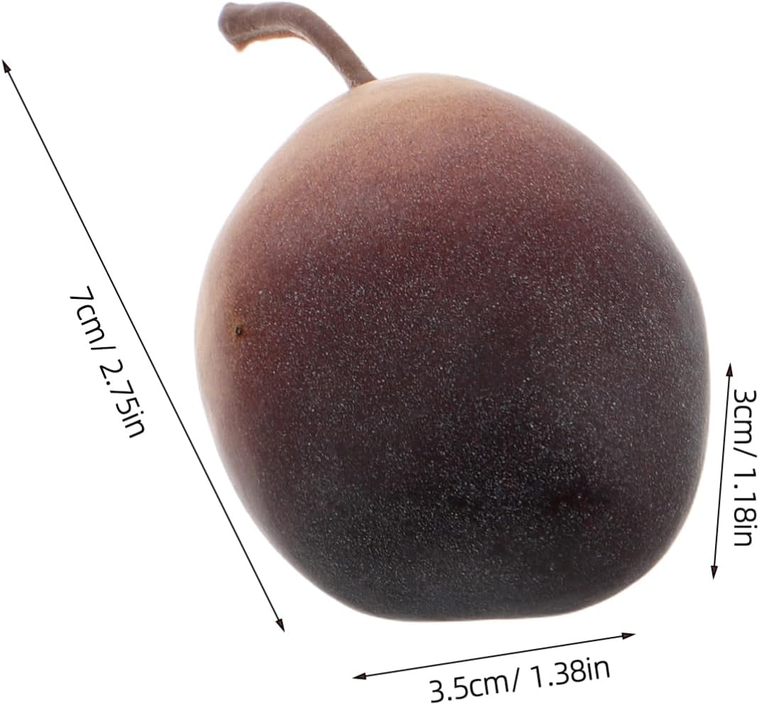 Yardwe 6 Stück Künstliche Pflaumen Lebensechte Deko Früchte für Vasen Tischdekoration und Raumgestal