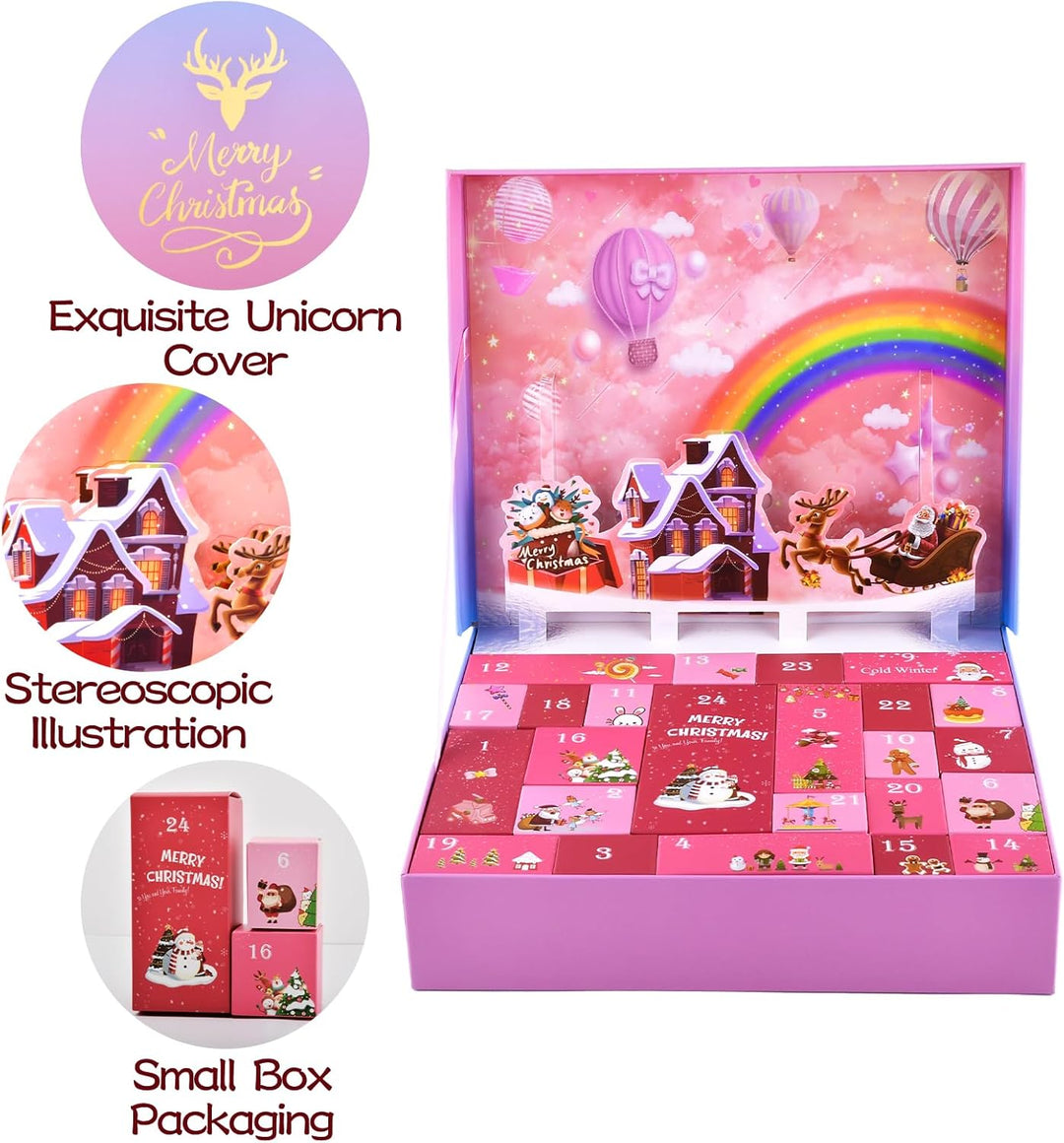 Adventskalender 2023 Kinder, 24 Days Weihnachts Countdown Kalender Prinzessinnen Haar Accessoires fü