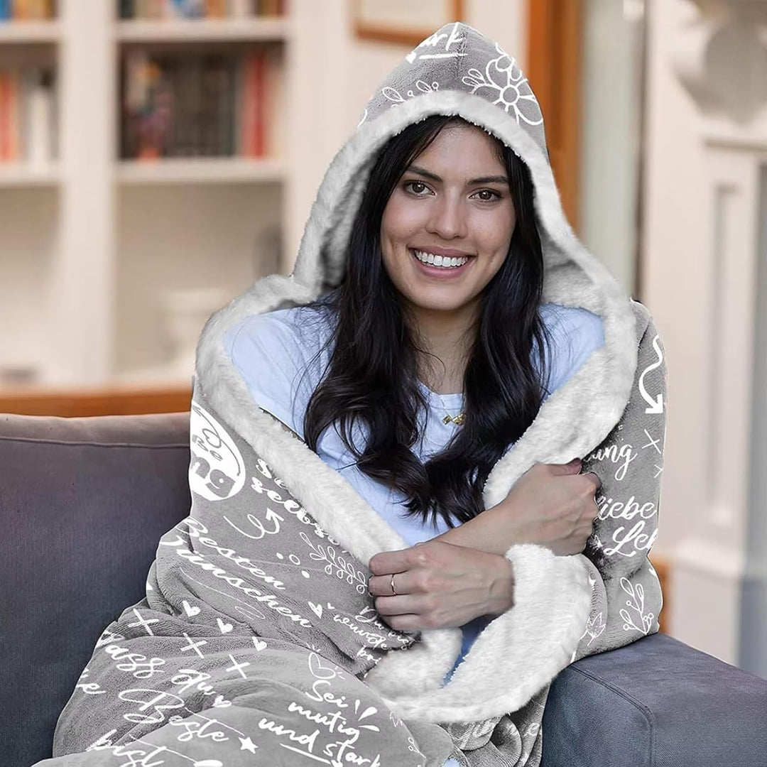 Geschenke für Freundin, Umarmung Decke mit ärmeln Mutmacher Geschenk für Frauen und Beste Freundin,