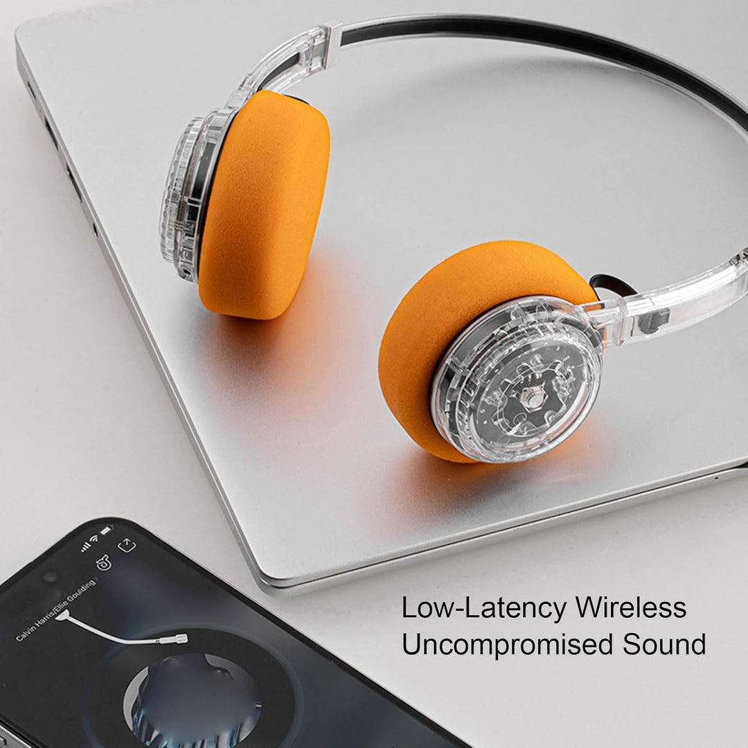 Fockety Bluetooth Kopfhörer, Retro Sport Headset, Ausziehbarer Metall Kopfbügel, Kabellose Kopfhörer