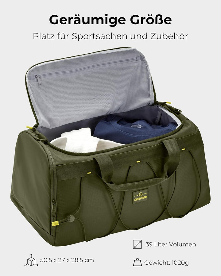 Johnny Urban Sporttasche Herren & Damen Grün - Shawn - 2 in 1 Tasche mit Rucksackfunktion für Reise