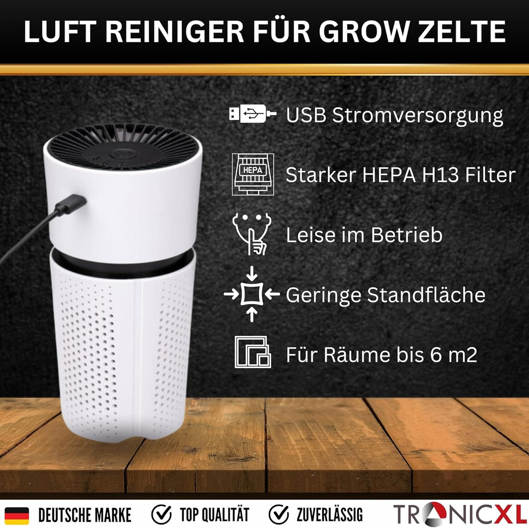 Mini Luftreiniger Hepa Filter für Growbox Luftfilter Grow Grower Zelt Zelte Boxen Schrank Lüfter mit