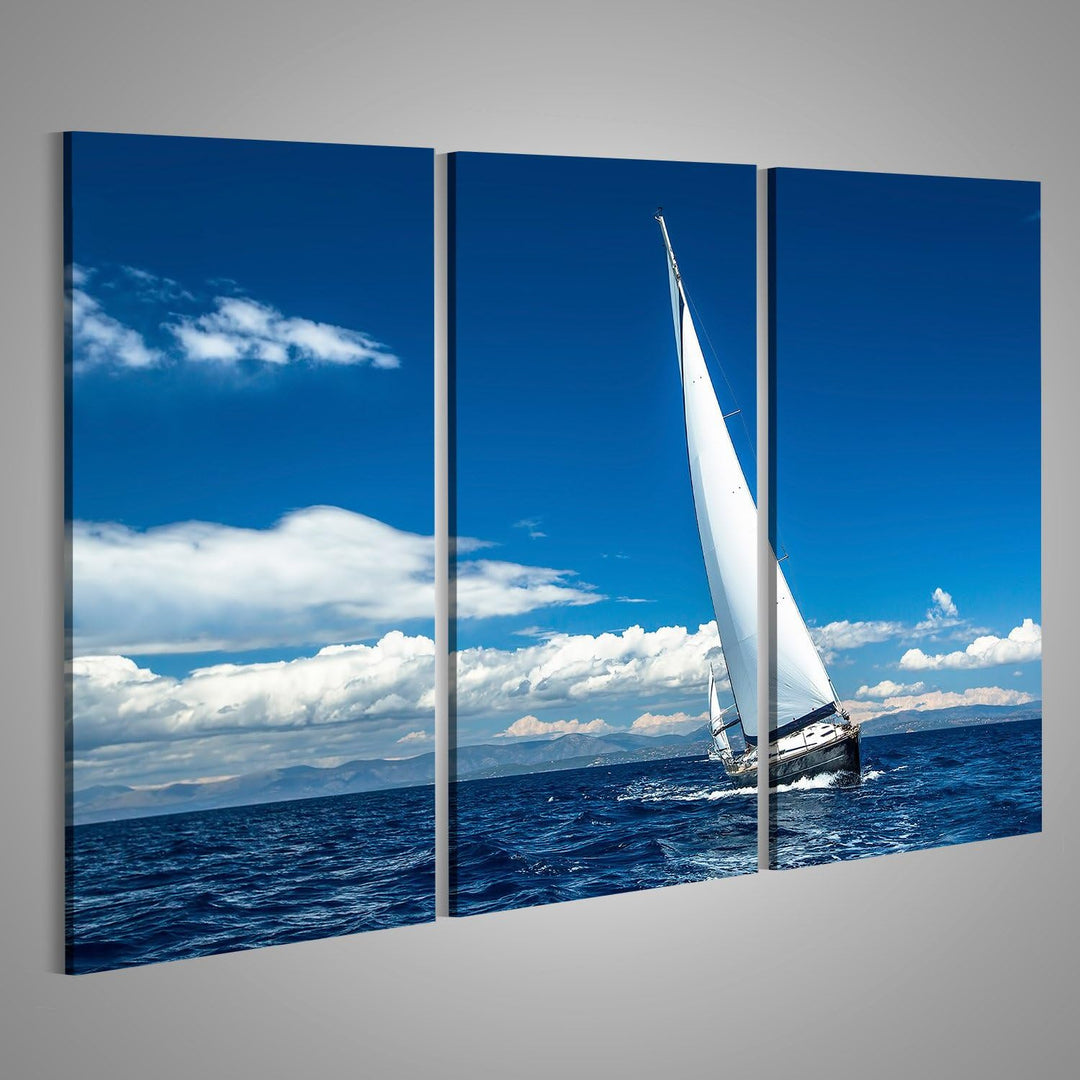 islandburner Bild auf Leinwand Segeln Lieferungsyachten Mit Weissen Segeln Im Offenen Meer Luxus Boo