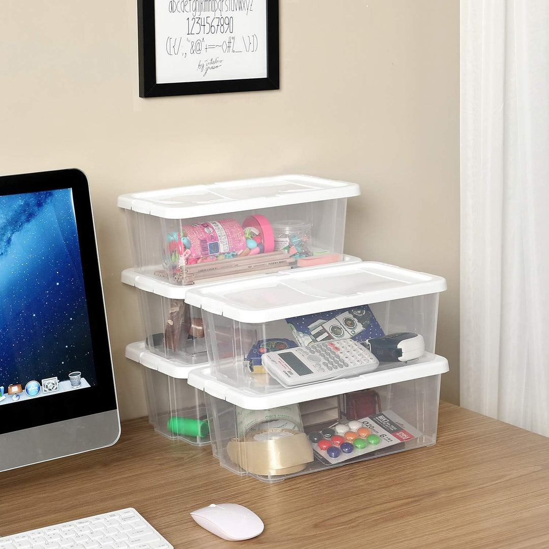 SONGMICS 12er Set Schuhboxen Aufbewahrungsboxen , Schuhaufbewahrung Speicherbox Transparent Mit Deck