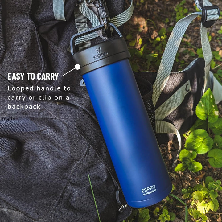 ESPRO Reise French Press Ultralight, Mini Coffee Maker mit Thermo-Funktion, 475ml, blau Blau ESPRO R