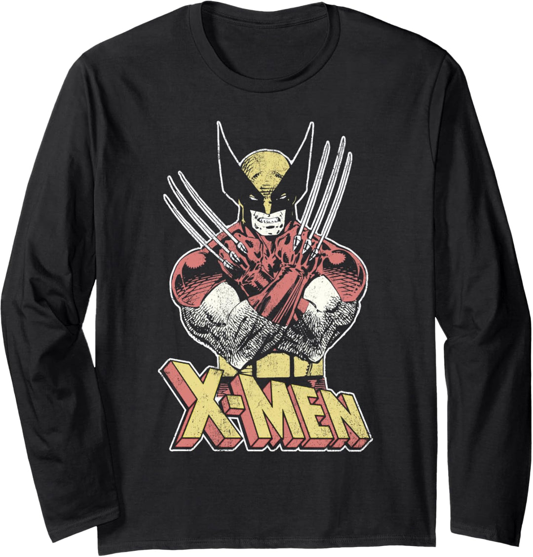 Marvel X-Men Wolverine Classic Comic Vintage Langarmshirt