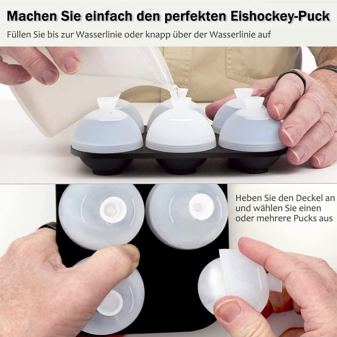 HONYAO Eiswürfelform Kugel Silikon mit Deckel, 5cm Runde Eiskugelform + Quadratische Eisformen BPA F