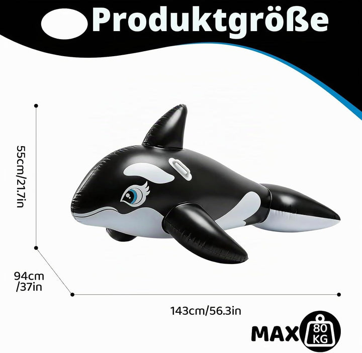 Luftmatratze Pool, dellyy Wal Schwimmtiere für den Pool, Aufblasbare Wal Wassertiere, Pool Float Kin