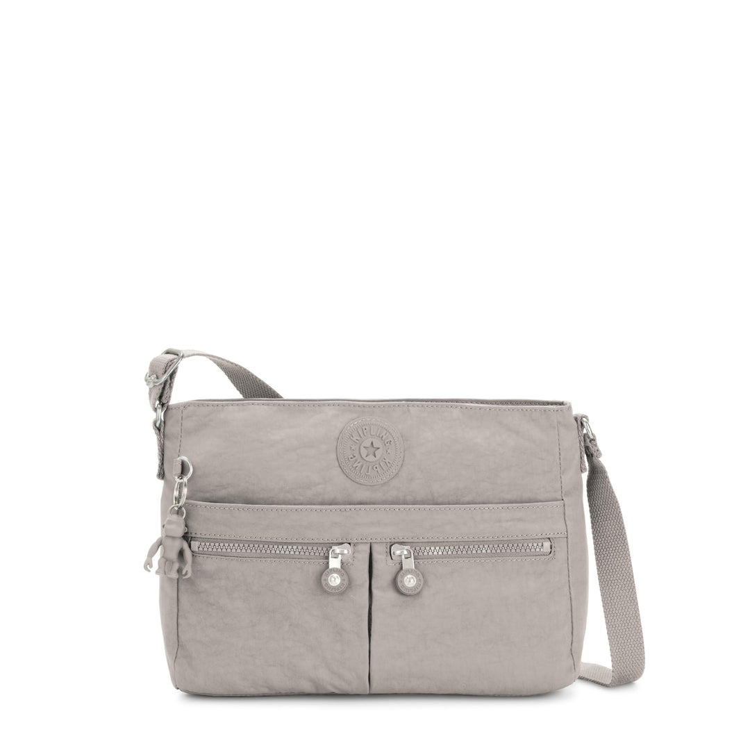 Kipling Damen New Angie Umhängetasche, M Grau Gris, Grau Gris