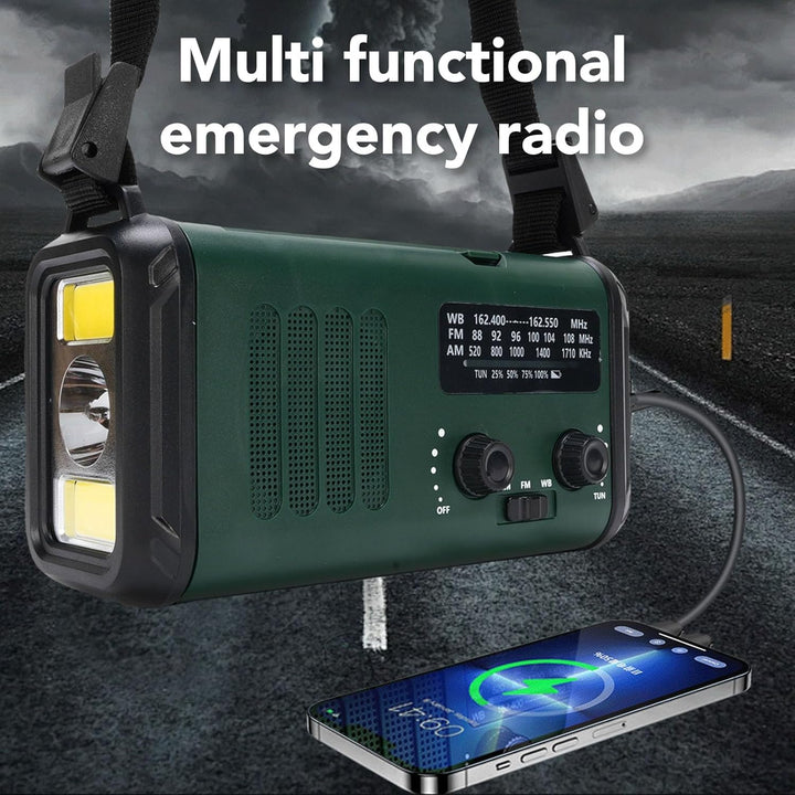 SEAFRONT Solar Kurbelradio, 10.000 MAh Notfallradio AM FM NOAA Wetterradio mit Leselicht, LED Tasche