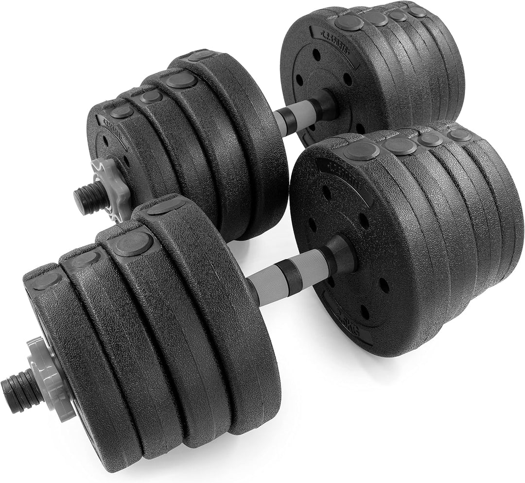 C.P.Sports 2in1 Kurzhantel & Langhantel Set 30kg / 40kg | Hantelscheiben – Gewichte – Hantelstangen