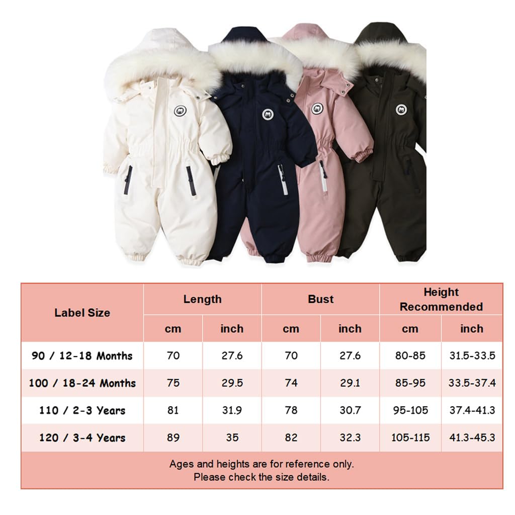 Baby Mädchen Schneeanzüge Overall Kinder Wasserdicht Strampler Skijacken Passen Jungen Vlies Mantel