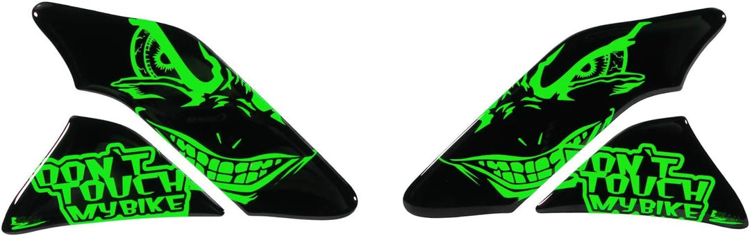 Tankpad Seitentank böse Augen neon grün kompatibel für Kawasaki 800630
