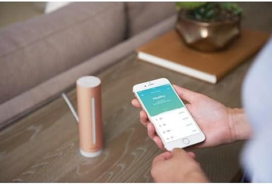Netatmo Luftqualität Messgerät, Feuchtigkeit, Temperatur, Lärm und CO2 Sensoren, ‎Rose Gold, NHC-DE
