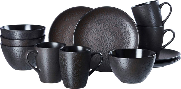 Ritzenhoff & Breker Frühstücksservice Kitwe, 12-teilig, Schwarz Schwarz Frühstücksservice, Schwarz F
