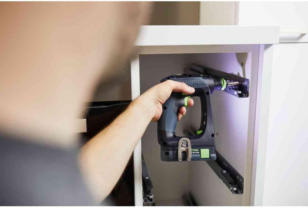 Festool – Akku-Bohrschrauber CXS 18 C 3,0-Set mit Akkupacks + Schnellladegerät + Magnet-Bithalter +