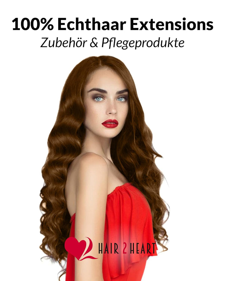 hair2heart Extensions Echthaar Bondings Glatt - 100 Strähnen 0.5g 60cm Kupferrot 