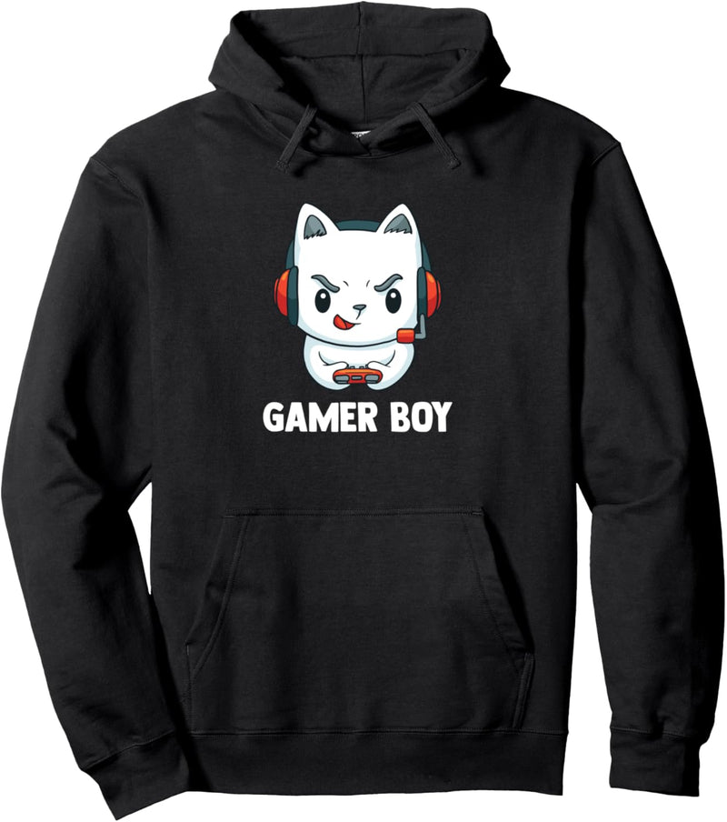 Zocken Jungen Katze - Computer Spiele Videospiele Katze Pullover Hoodie