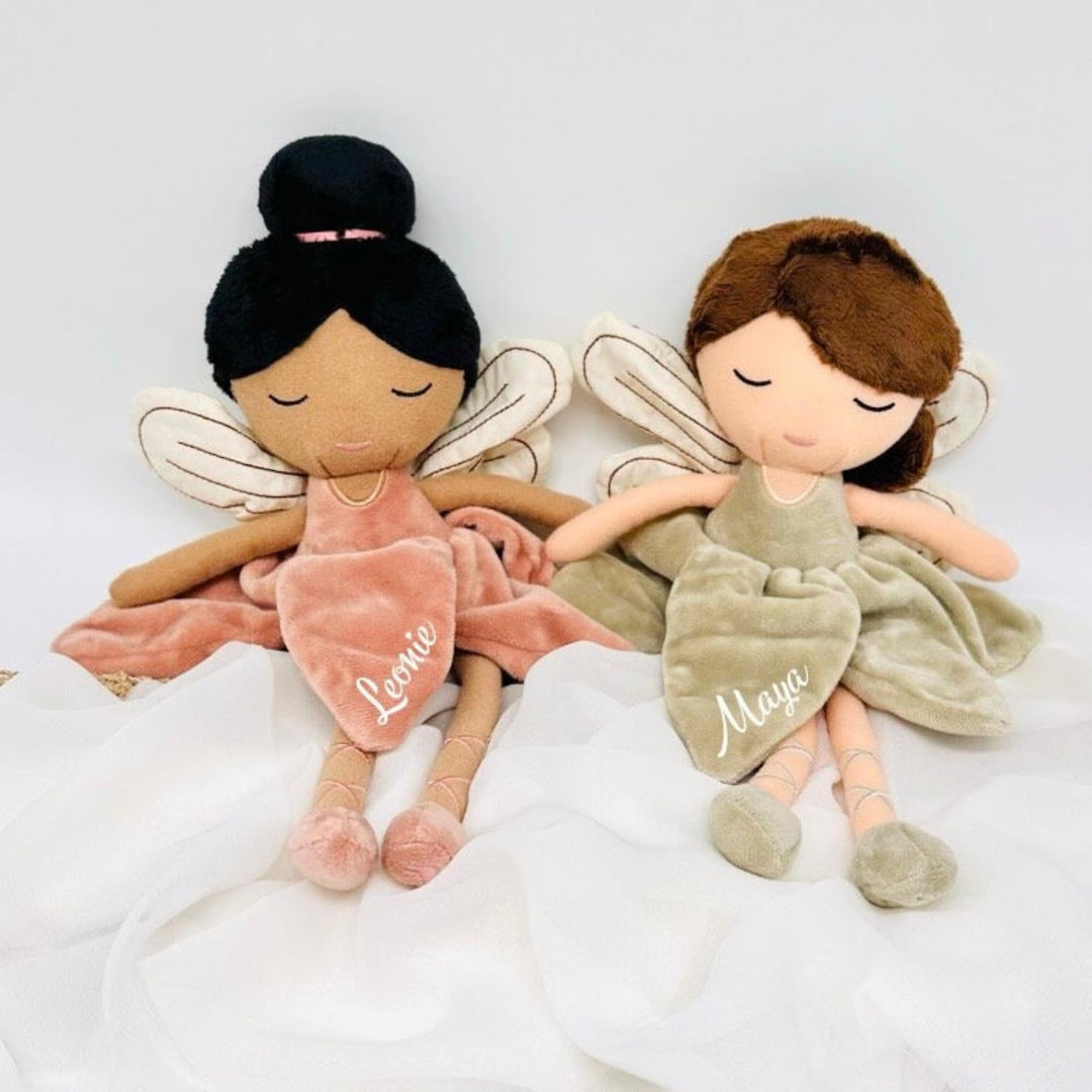 Kuscheltier Fee mit Name Personalisiert, Geschenk zur Geburt, Geschenk zur Taufe, Geschenk für 2 Jäh