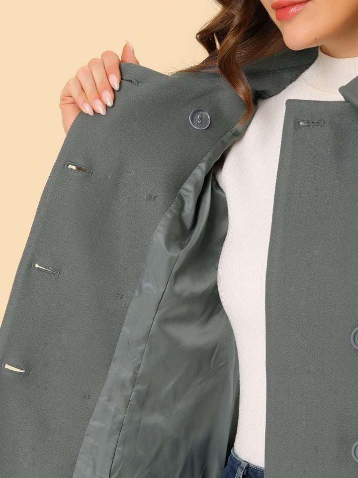Allegra K Damen Trenchcoat Erbsenmantel S Dunkel Grau, S Dunkel Grau