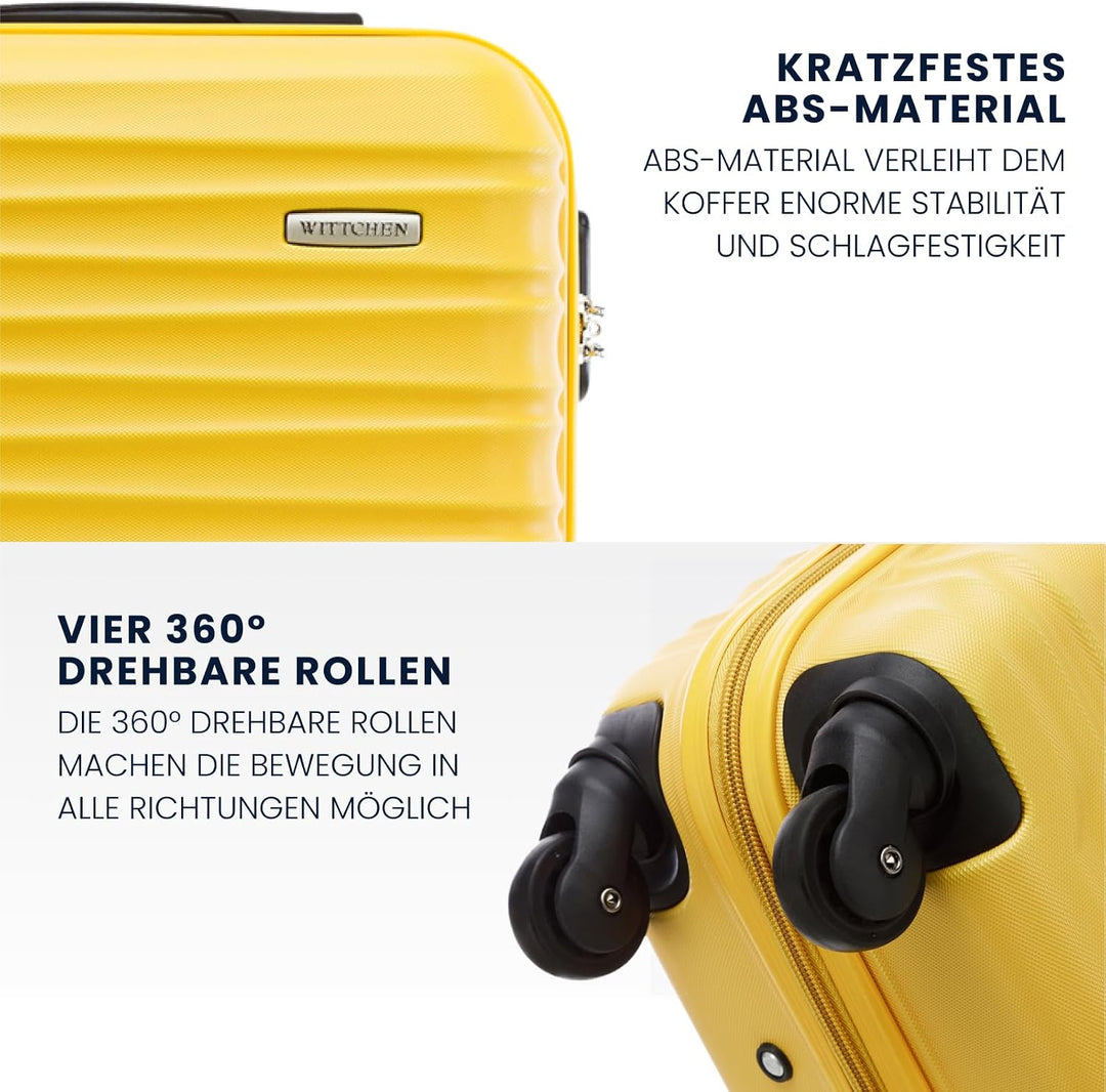 WITTCHEN Reisekoffer 4er Koffer-Set Rollkoffer Trolley Handgepäck Gepäck Reisekoffer Set Hartschale