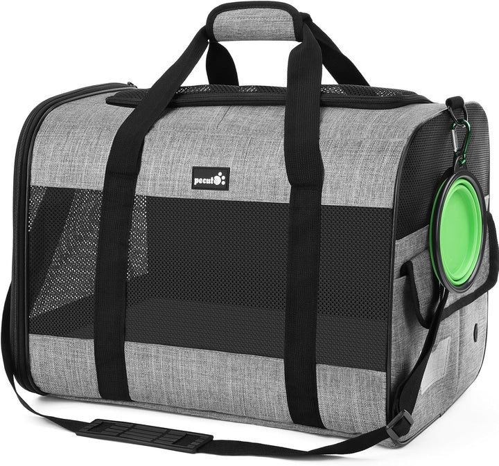 pecute Hundetasche Faltbar Hundebox Auto Mit Atmungsaktives Netzgewebe, Katzentransportbox Für Katze