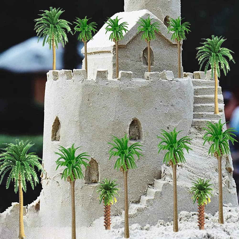 30 Stück Palme, Kunststoff Kokospalmen, Modellbau Bäume, Modell Bäume Miniatur, Landschaft Modell Bä