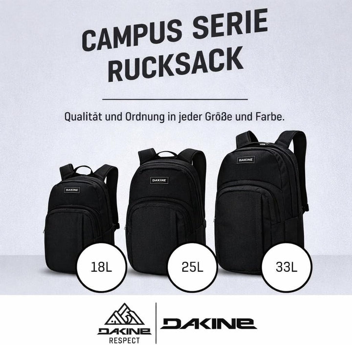 Dakine Rucksack Campus 25L - Für Damen und Herren - Für Schule, Laptop & Reisen - Mit Laptopfach - W