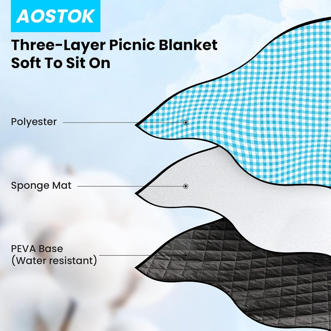 Picknickdecke Stranddecke Strandmatte Wasserdicht mit Tragegriff Outdoor Stranddecke für Camping, Pi