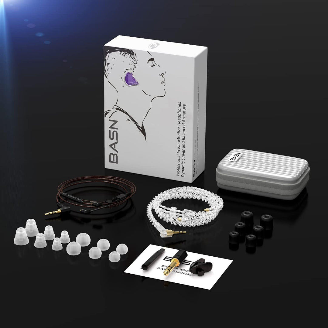 BASN Bmaster DREI-Dynamische Treiber In-Ear-Monitore Kopfhörer mit Zwei Abnehmbaren Kabeln Ohrhörer