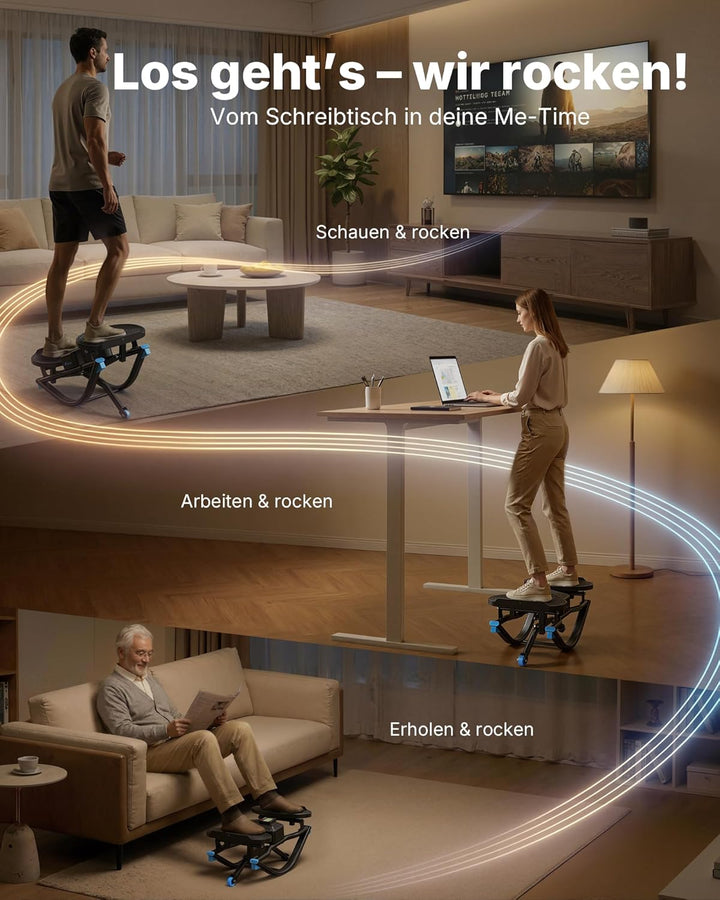 MERACH Low-Impact Rocking U-Shape Stepper mit Seitlicher 3D-Bewegung,Leiser Heimtrainer mit LCD-Disp