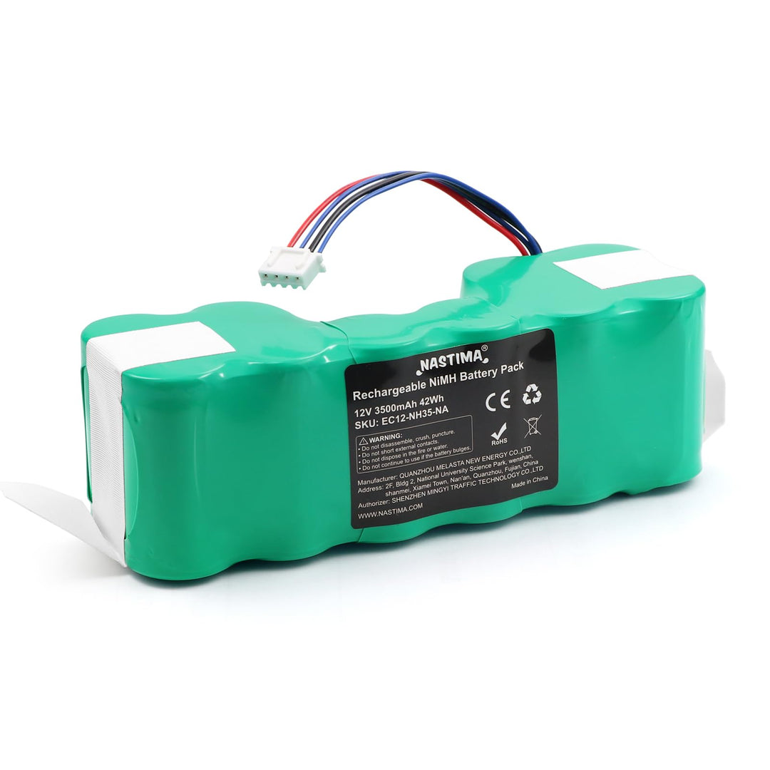 NASTIMA 12V 3500mAh NI-MH Akku Kompatibel mit Ecovacs Deebot 900 700 600 M88 DE33 DE35 DE35G DE53 DE