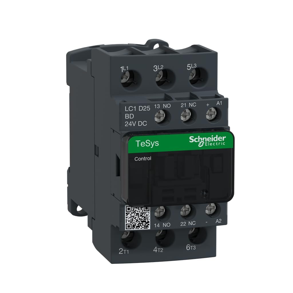 Schneider Electric - Leistungsschütz LC1D 3p, +1S+1Ö, 11 kW, 25 A, 400 V AC3, Spule 24 V DC, LC1D25B