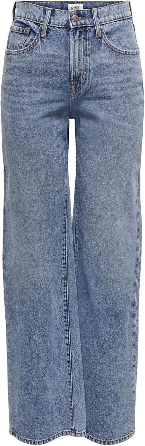 ONLY Female Weit geschnitten ONLHope Life Wide High Waist Jeans 31W / 34L Light Blue Denim, 31W / 34