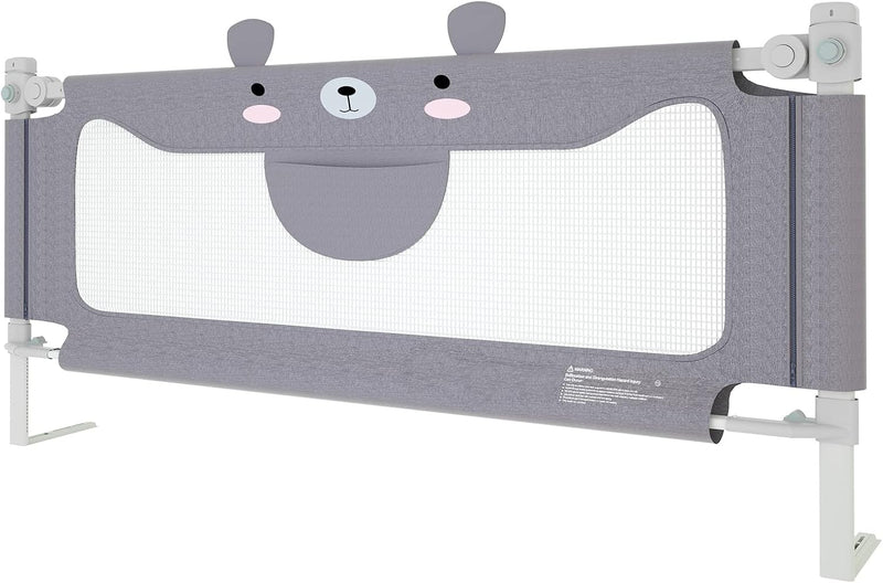 NAIZY Rausfallschutz Bett 200cm Bettgitter Baby Bettschutzgitter mit Höhenverstellbar Kinderbettgitt