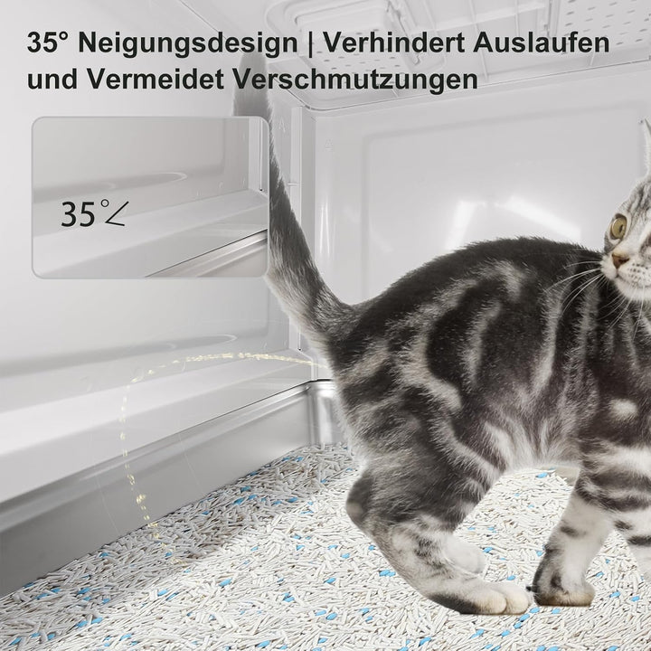 Marchul XL Katzentoilette, Geschlossene Katzentoilette aus Edelstahl mit Deckel und Schubladen-Desig