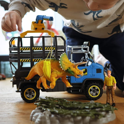 schleich 42565 Dinosaurier Truck Mission, für Kinder ab 5-12 Jahren, DINOSAURS - Spielset