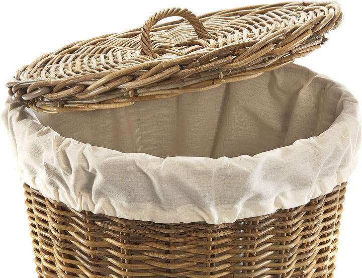 Kobolo Wäschebehälter Wäschetonne Wäschesammler KUBUS - Rattan - grau - 48x48x55 cm, 48x48x55 cm