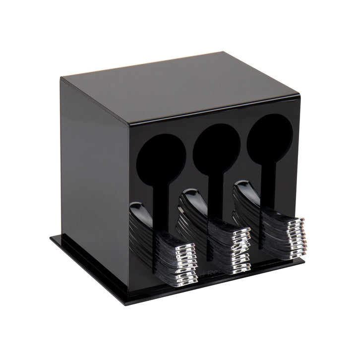 Mind Reader Foundation Collection, 3-Compartment Utensil Dispenser, 24pc. Capacity per Compartment,