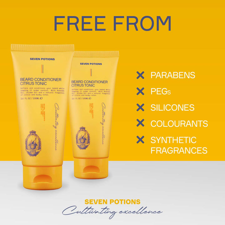 Seven Potions Bart Conditioner für Männer - Beugt Bartjucken und Schuppen vor - Natürlich, Vegan, Ti