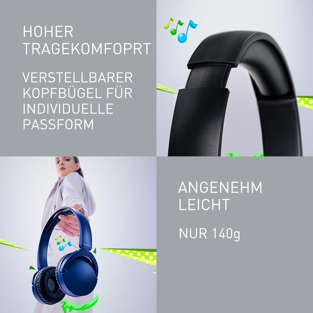 Panasonic HF630B, Kabelloser Street-Kopfhörer, On-Ear, eingebautes Mikrofon, Bluetooth 5.3, Multipoi