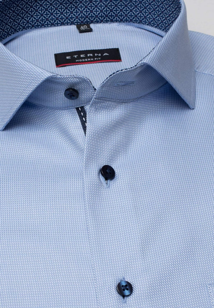 ETERNA Langarm Hemd Modern Fit Twill strukturiert 41 Hellblau, 41 Hellblau