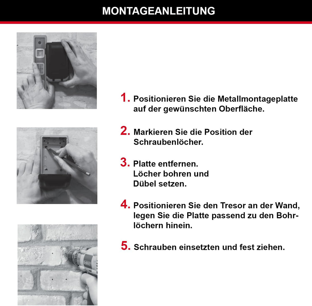 Master Lock Schlüsseltresor mit beleuchteten Zahlenrädern, Wandhalterung, Aussen, 12.6 x 7.2 x 5.2 c